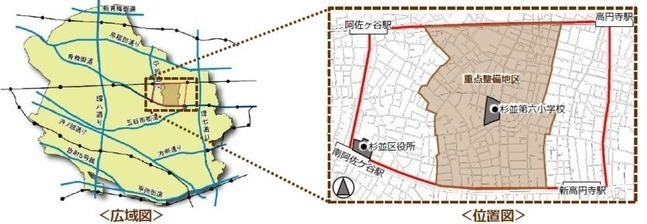 画像：阿佐谷南・高円寺南地区　位置図