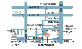 地図：高井戸児童館周辺図