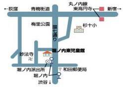 地図：堀ノ内東児童館周辺図