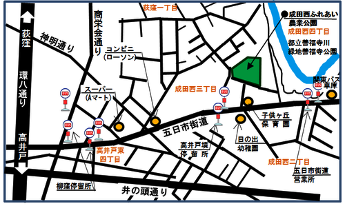 成田西ふれあい農業公園の地図
