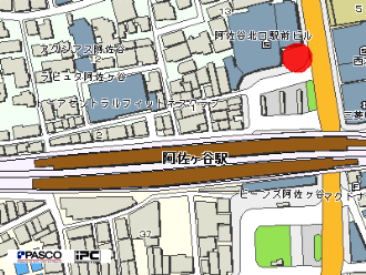 JR阿佐ケ谷駅北口のデザインマンホール蓋設置位置図
