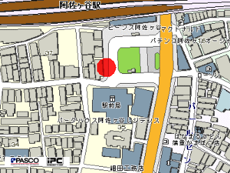JR阿佐ケ谷駅南口マンホール蓋位置図
