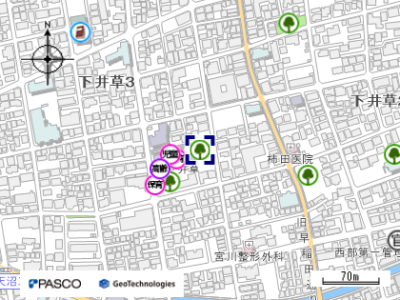 下井草どかん公園までの地図