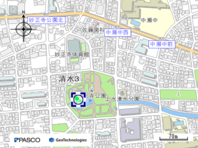 妙正寺公園までの地図