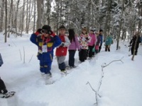 写真：名寄の雪道を歩く様子