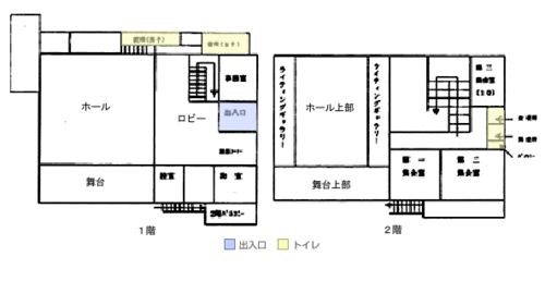 図面：1階・2階平面図