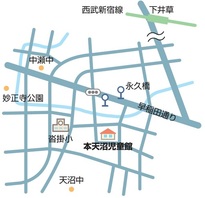 地図：本天沼児童館周辺図