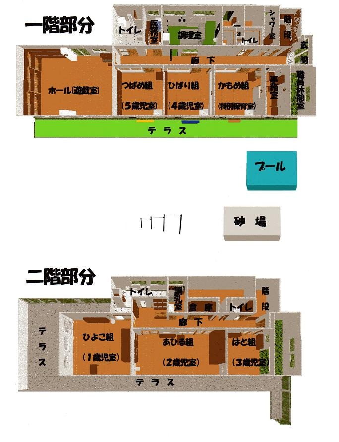 建物の見取り図や遊具の場所を表示しています