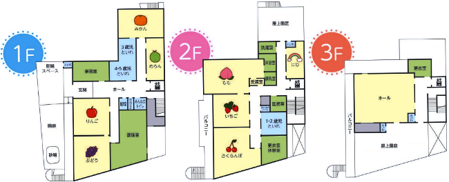 建物の見取り図や遊具の場所を表示しています