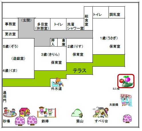 建物の見取り図や遊具の場所を表示しています