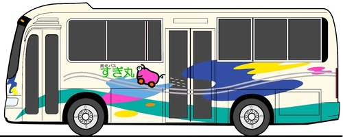 すぎ丸の車体側面イラスト