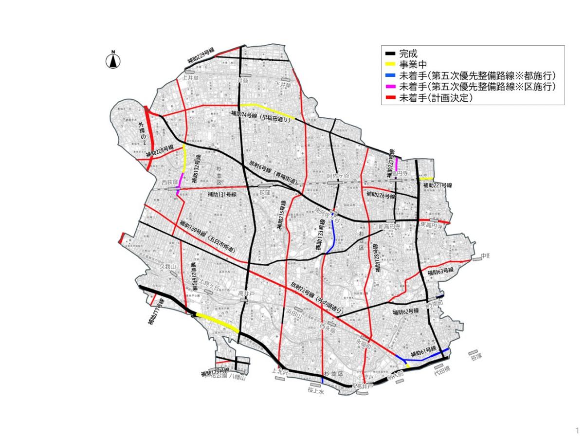 区内都市計画道路の案内図
