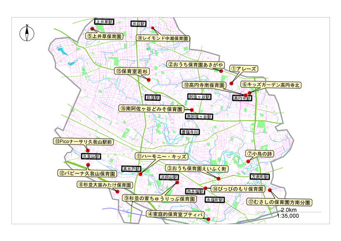 こども誰でも通園制度実施施設地図