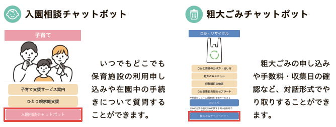 入園相談・粗大ごみチャットボットの概要