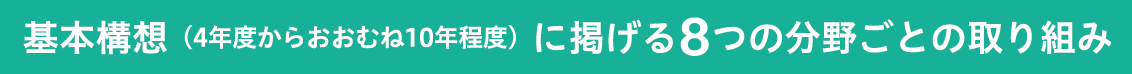 基本構想 （4年度からおおむね10年程度）に掲げる8つの分野ごとの取り組み