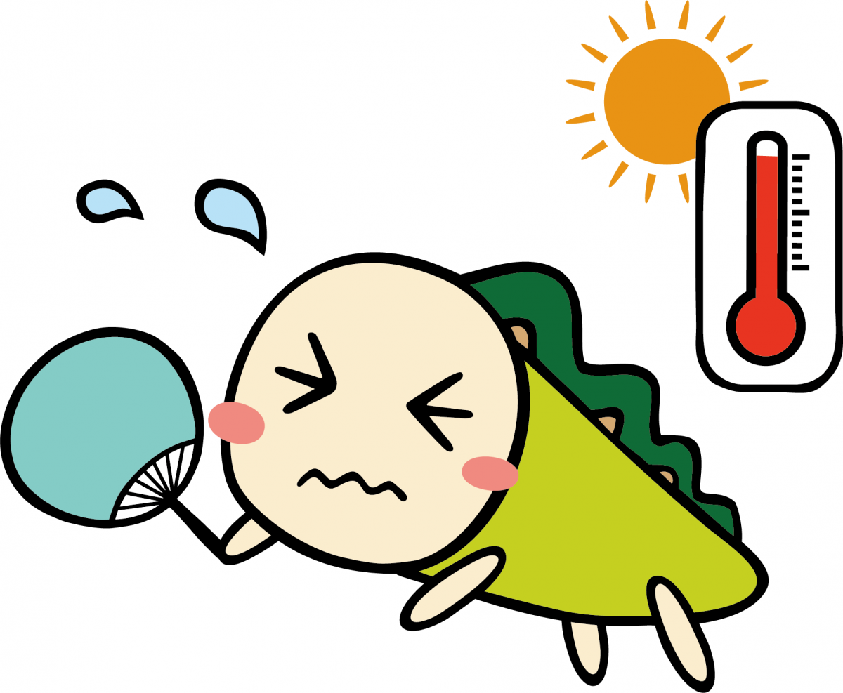 暑がるなみすけのイラスト