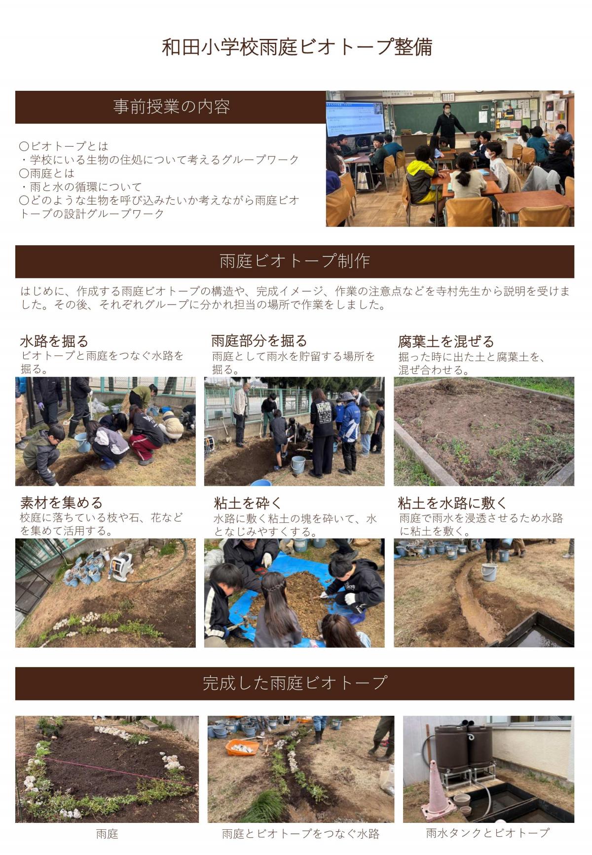 雨庭ビオトープの整備