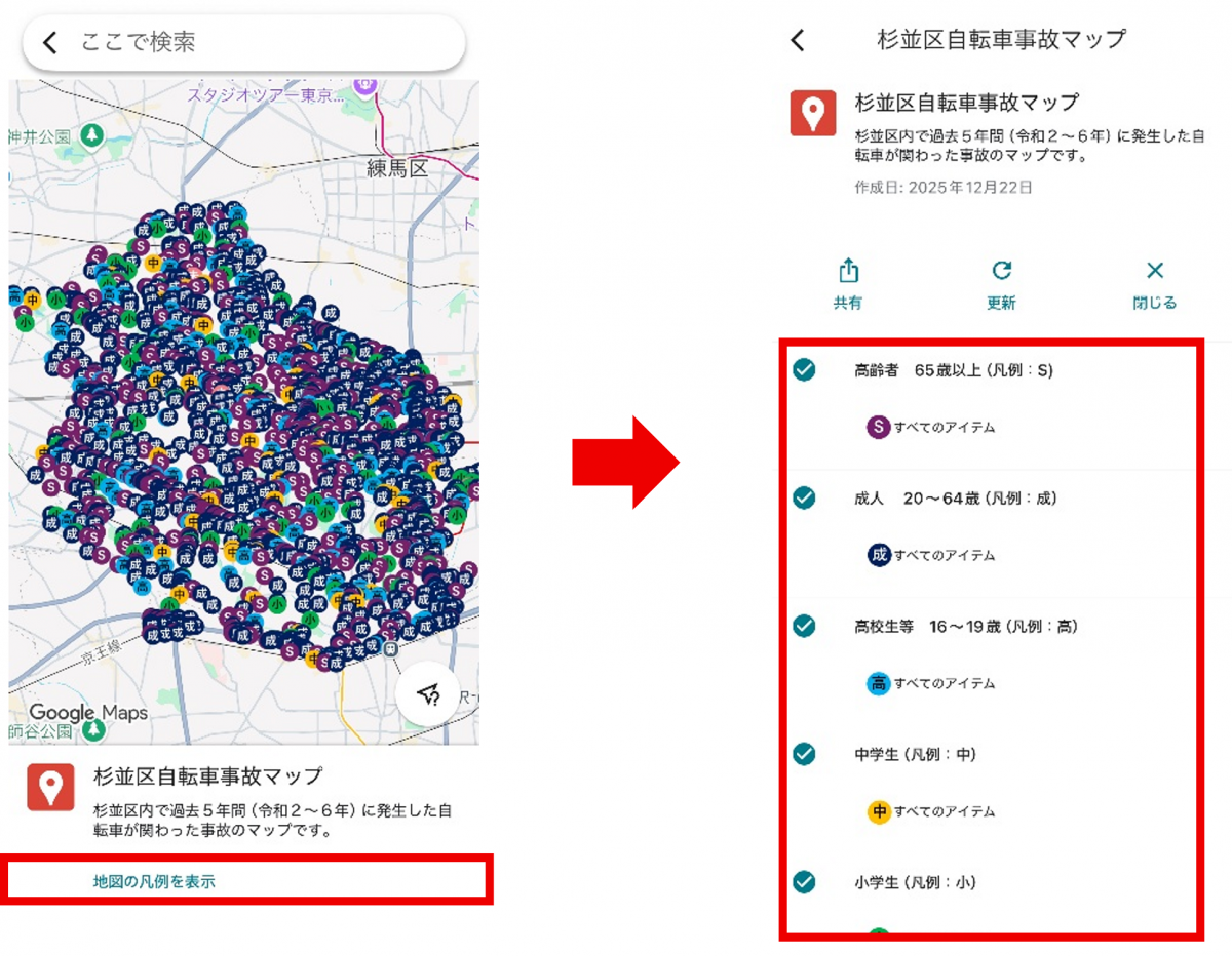 表示画面(スマートフォン)