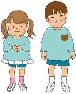 スモッグの男の子と女の子のイラスト