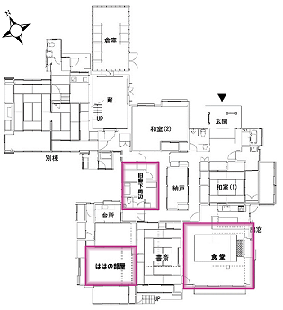 動画を公開する部屋の位置図