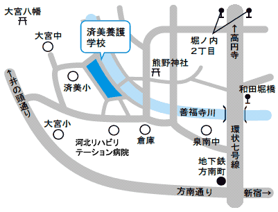 地図：済美養護学校周辺