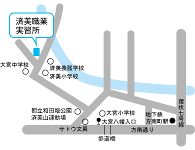 地図：済美職業実習所周辺