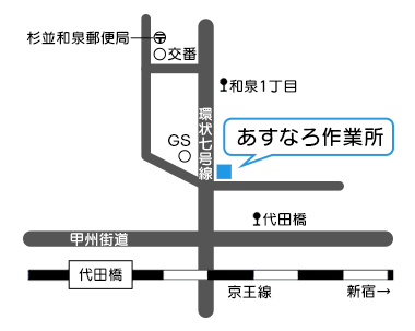 地図：あすなろ作業所周辺