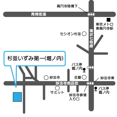 地図：杉並いずみ第一堀之内周辺