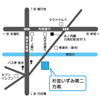 地図：杉並いずみ第二方南周辺