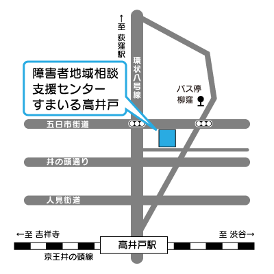 地図：障害者地域相談支援センター　すまいる「高井戸」周辺